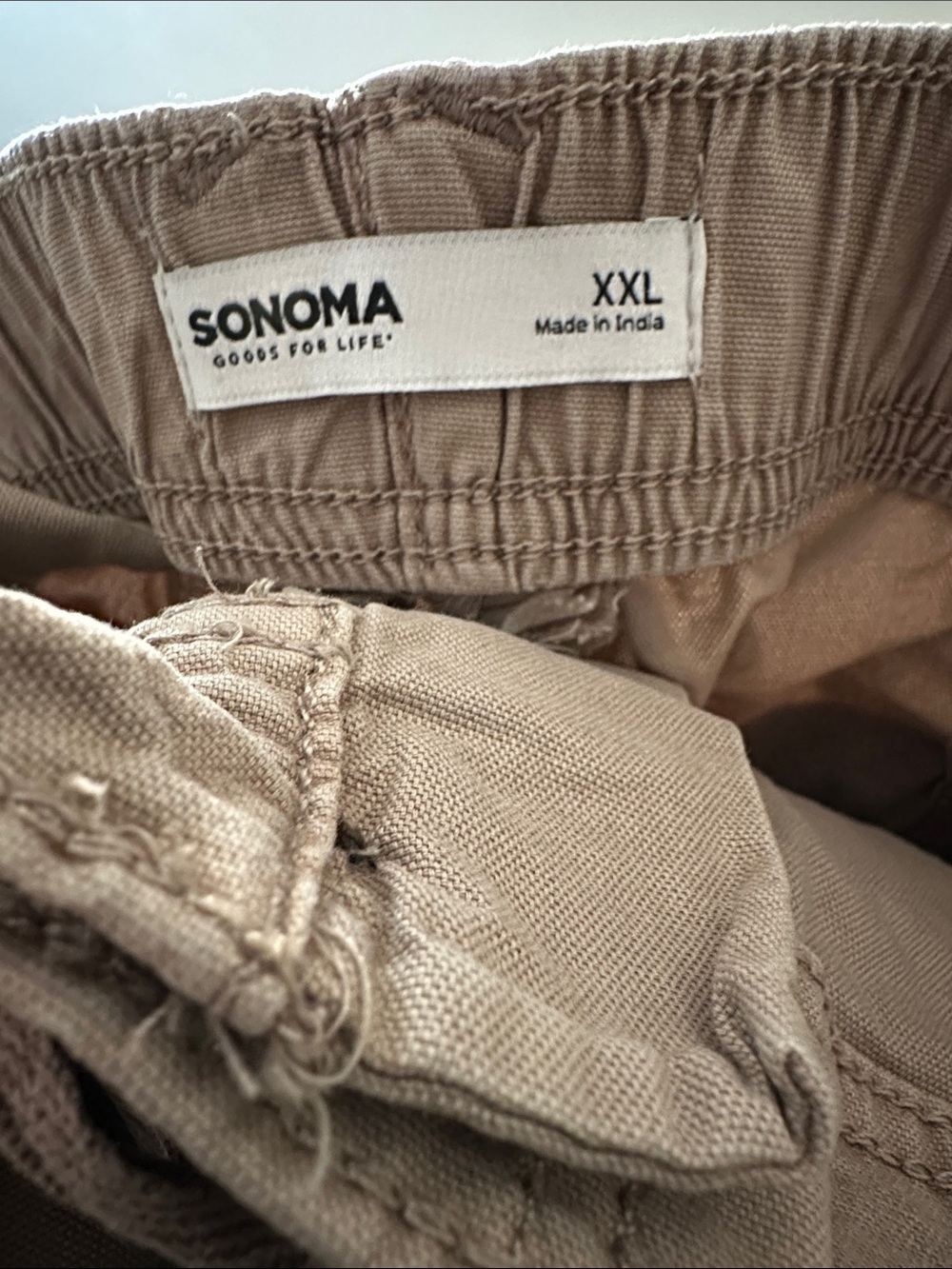 Sonoma Tan Elastic Waist Casual Capris